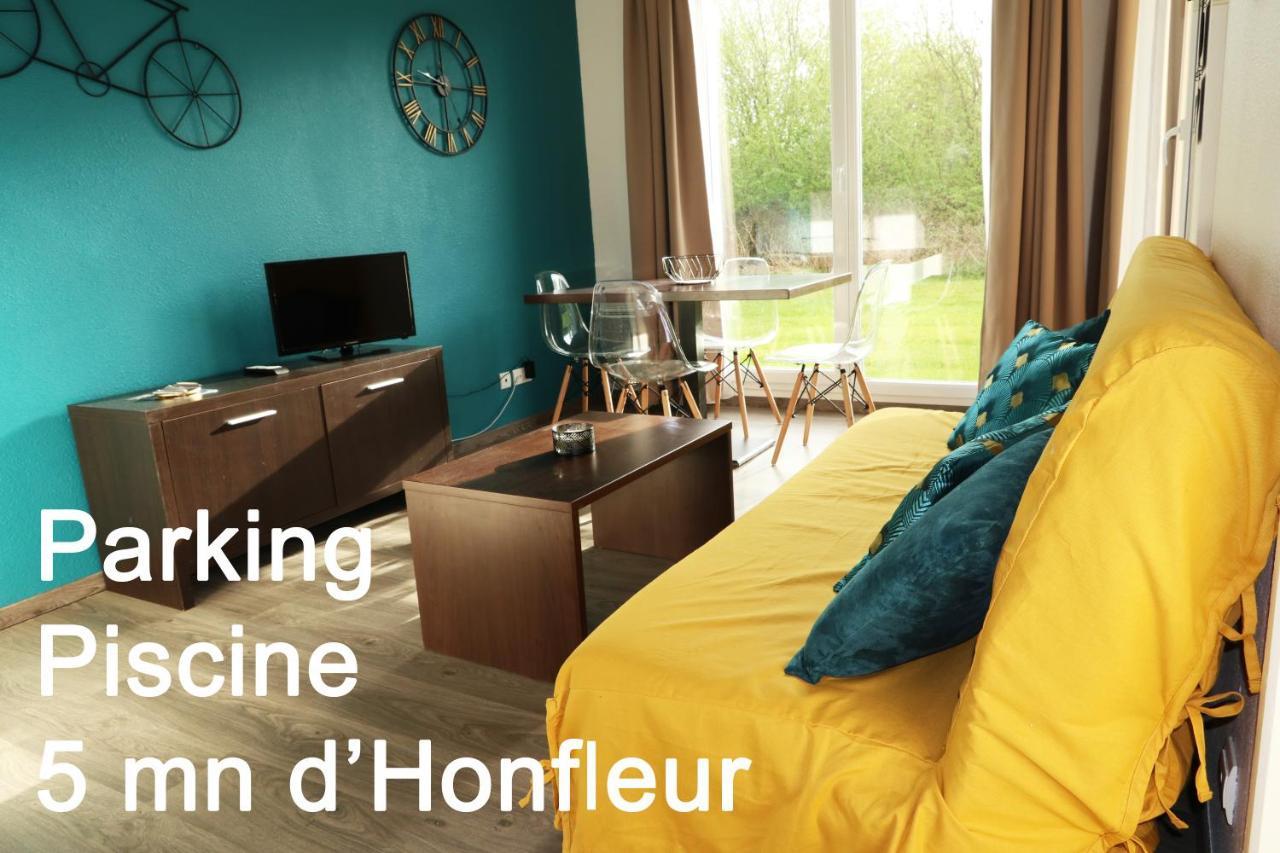 Charmant 2 Pieces Proche D Honfleur, Piscine En Saison, Parking Gratuit, Wifi Equemauville Luaran gambar
